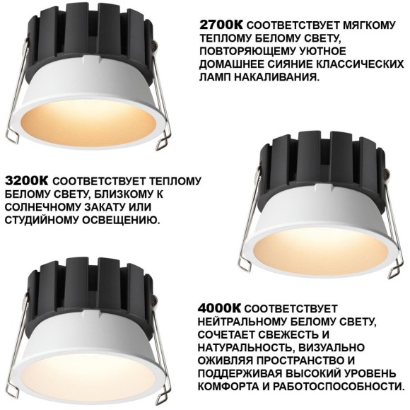 359857 Светильник встраиваемый с переключателем цв. температуры и угла рассеивания Novotech IP44 LED 12W 2700К\3200К\4000К SOLIS 359857 Светильник встраиваемый с переключателем цв. температуры и угла рассеивания Novotech IP44 LED 12W 2700К\3200К\4000К SOLIS