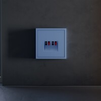 VLS001515 Накладка для розетки акустической 4-местной для подключения звуковоспроизводящих устройств (для проводов сечением 0,5 — 4 ММ²) синего джинсового цвета VOLTUM S70 (деним)