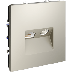 VLS060703 Розетка компьютерная RJ45 и ТV Телевизионная оконечная для антренных кабелей RG6 или РК 75-4,8-31. Патчкорд категории 6Е (для проводов CAT5-CAT6 до 10 Гбит/сек) кашемирового цвета VOLTUM S70 (кашемир)