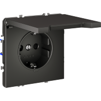 VLS040306 Розетка встраиваемая с заземлением, защитными шторками и крышкой 16 Ампер (3500 Ватт) титанового цвета VOLTUM S70 (титан)