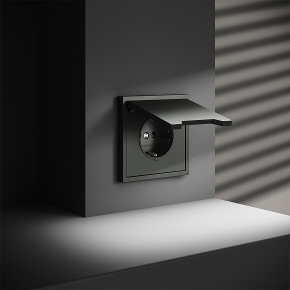 VLS040306 Розетка встраиваемая с заземлением, защитными шторками и крышкой 16 Ампер (3500 Ватт) титанового цвета VOLTUM S70 (титан) VLS040306 Розетка встраиваемая с заземлением, защитными шторками и крышкой 16 Ампер (3500 Ватт) титанового цвета VOLTUM S70 (титан)