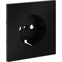 VLS000608 Накладка для розетки с заземлением черного матового цвета VOLTUM S70 (черный матовый)
