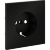 VLS000608 Накладка для розетки с заземлением черного матового цвета VOLTUM S70 (черный матовый)