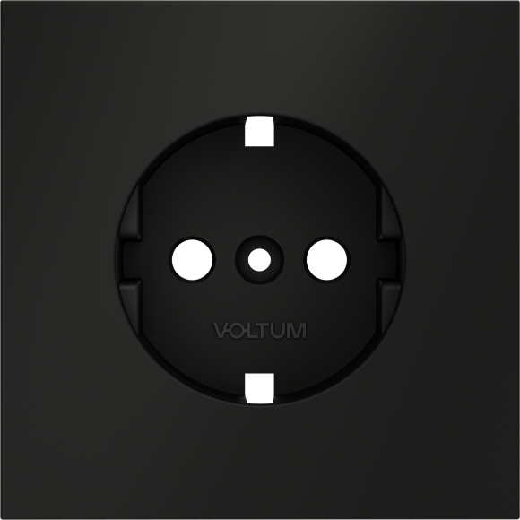 VLS000608 Накладка для розетки с заземлением черного матового цвета VOLTUM S70 (черный матовый)