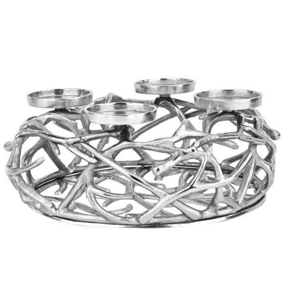 422056 OROQUIETA B135 Рождественский подсвечник на 4 свечи, алюминий, цвет никель