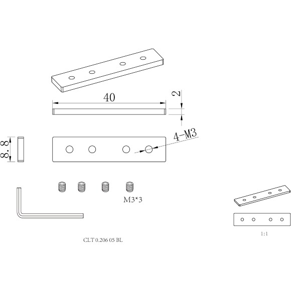 Crystal Lux CLT 0.206 05 BL 1408/122 Прямой соединитель усилитель стыка, для подвесного, накладного или встраиваемого шинопровода серии UX5