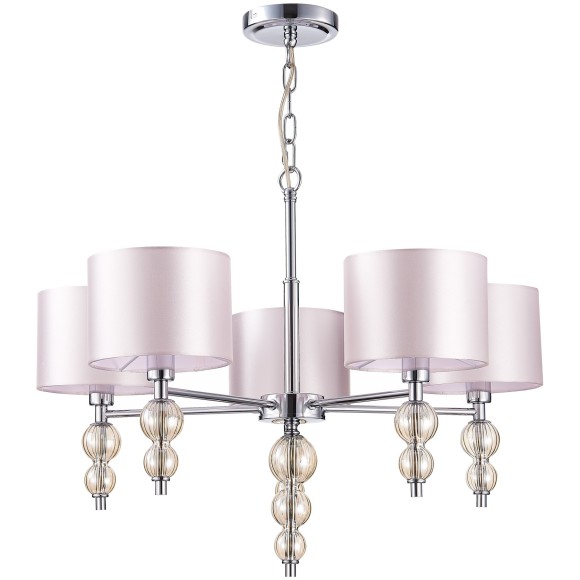 SLE105703-05 Светильник подвесной Хром/Светло-бежевый E14 5*40W RAMER