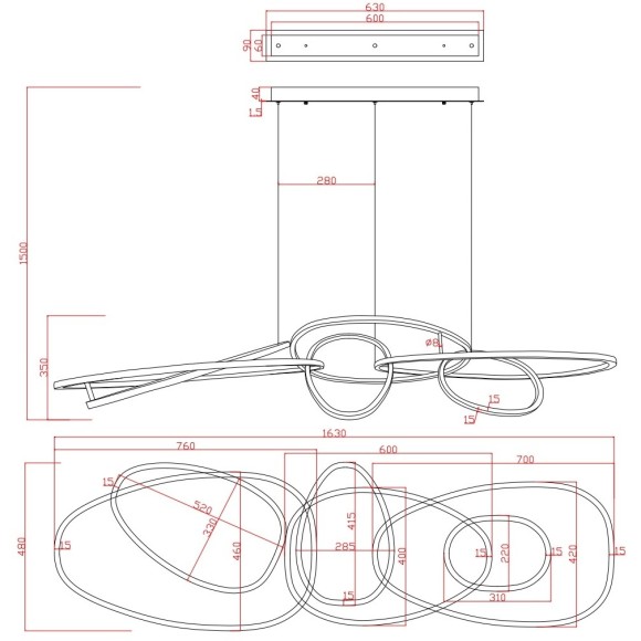Подвесная люстра Arte Lamp ORACLE A2964SP-75PB Подвесная люстра Arte Lamp ORACLE A2964SP-75PB