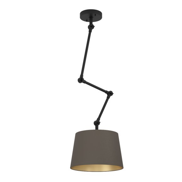 390198 PISTUNIO Настенно-потолочный светильник 1xE27 40Вт сталь черный ткань капучино золотистый 390198 PISTUNIO Настенно-потолочный светильник 1xE27 40Вт сталь черный ткань капучино золотистый