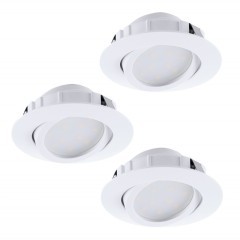 95851 Комплект светодиодных встраиваемых светильников PINEDA регулир., 3х6W(LED), ?84, пластик, белый