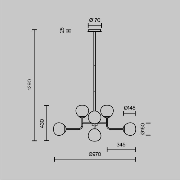 Люстра на штанге Maytoni MOD221-PL-08-N Erich под лампы 8xE14 40W
