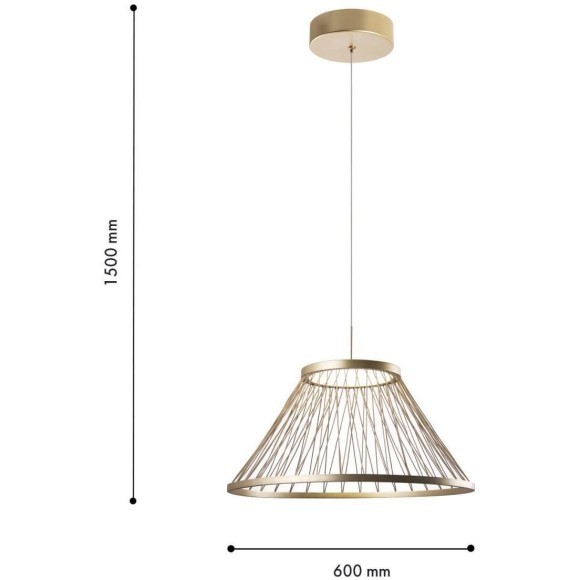 4634-6P, подвес, D600xH400/1500, LEDx16W, 600LM, 4000K, included