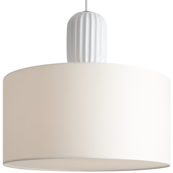 Подвесной светильник с тканевым плафоном и керамическим основанием E27 Freya Ceram FR5491PL-01BS