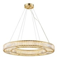 Светодиодная подвесная люстра с пультом ДУ в виде кольца с хрусталиками Favourite 4780-8P