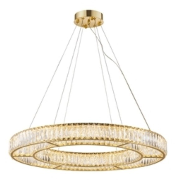 Светодиодная подвесная люстра с пультом ДУ в виде кольца с хрусталиками Favourite 4780-8P
