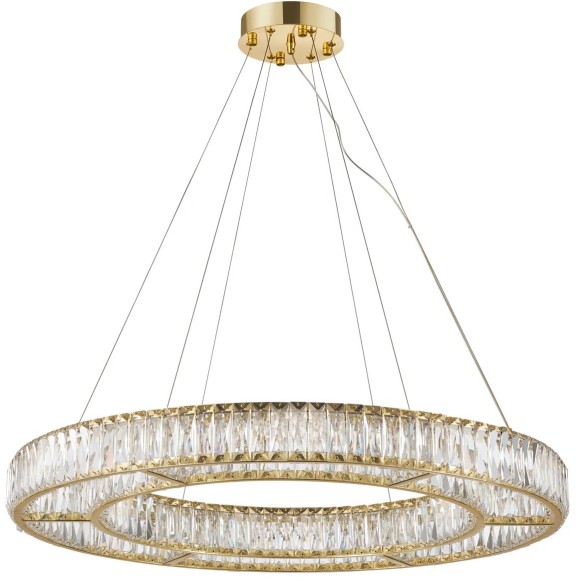 Светодиодная подвесная люстра с пультом ДУ в виде кольца с хрусталиками Favourite 4780-8P