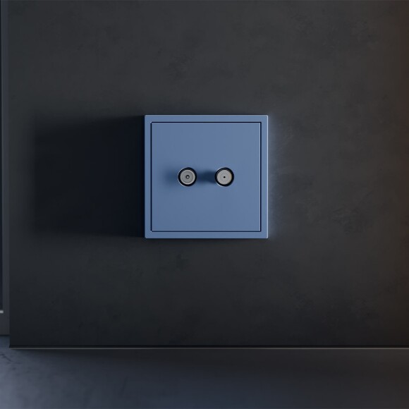 VLS001615 Накладка для розетки телевизионной оконечной TV+SAT (Телевизионный + Спутниковый) синего джинсового цвета VOLTUM S70 (деним)