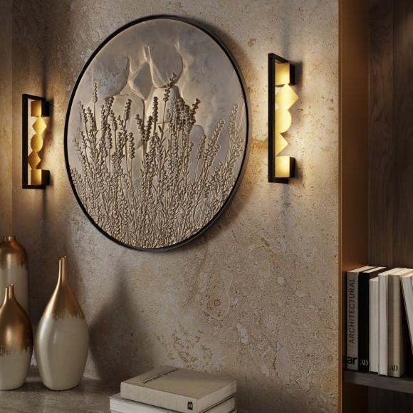 6691/12WL HIGHTECH ODL25 Настенный светильник черный/.бронза браширов./металл/акрил поворотный на 360° IP20 LED 12W 3000K 220V GEOS