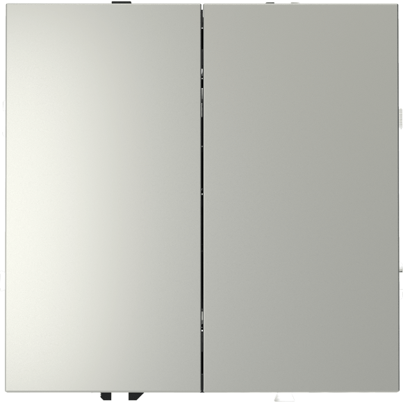 VLS020505 Перекрестный переключатель встраиваемый двухклавишный 10 ампер (2200 Ватт) стального цвета 10А (2200 Ватт) VOLTUM S70 (сталь)