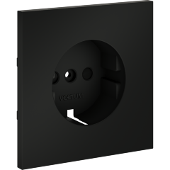 VLS000708 Накладка для розетки с заземлением и защитными шторками черного матового цвета VOLTUM S70 (черный матовый)