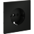 VLS000708 Накладка для розетки с заземлением и защитными шторками черного матового цвета VOLTUM S70 (черный матовый)