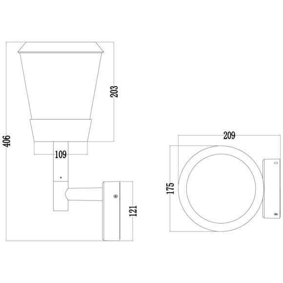 Настенный светильник (бра) Outdoor O039WL-01B