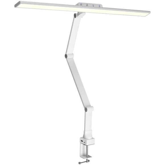 Novotech STUDI 359968 Белая настольная лампа с сенсорным диммером, повышенный индекс цветопередачи, порт зарядки USB Type A и Type-C, струбцина, датчик освещенности, LED 24Вт 4000K CRI98 1670Лм IP20 220V Novotech STUDI 359968 Белая настольная лампа с сенсорным диммером, повышенный индекс цветопередачи, порт зарядки USB Type A и Type-C, струбцина, датчик освещенности, LED 24Вт 4000K CRI98 1670Лм IP20 220V