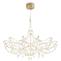 Freya FR6138PL-L30BS Люстра подвесная светодиодная, металл латунь, хрустальные подвески, диаметр 90см, макс. высота 150см, LED 30Вт 3000K 2400Лм CRI80 120° IP20 220В