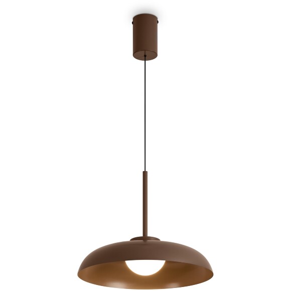 Freya Movement FR5602PL-L5BR1 Светильник подвесной светодиодный, с фиксируемой высотой, коричневое основание и металлический плафон диаметром 30см, CCT перекл. цветовой температуры, 9Вт 2700;3000;4000K 600Лм CRI80 120° IP20 220V
