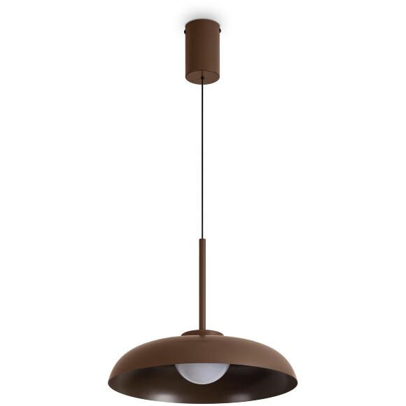 Freya Movement FR5602PL-L5BR1 Светильник подвесной светодиодный, с фиксируемой высотой, коричневое основание и металлический плафон диаметром 30см, CCT перекл. цветовой температуры, 9Вт 2700;3000;4000K 600Лм CRI80 120° IP20 220V
