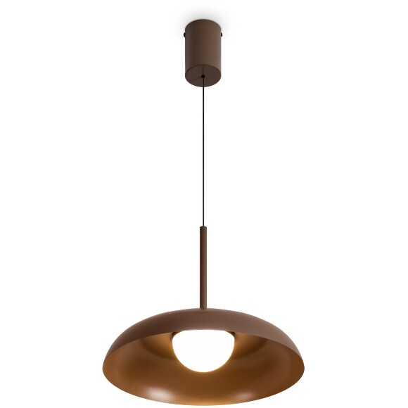 Freya Movement FR5602PL-L5BR1 Светильник подвесной светодиодный, с фиксируемой высотой, коричневое основание и металлический плафон диаметром 30см, CCT перекл. цветовой температуры, 9Вт 2700;3000;4000K 600Лм CRI80 120° IP20 220V