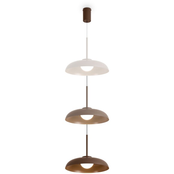 Freya Movement FR5602PL-L5BR1 Светильник подвесной светодиодный, с фиксируемой высотой, коричневое основание и металлический плафон диаметром 30см, CCT перекл. цветовой температуры, 9Вт 2700;3000;4000K 600Лм CRI80 120° IP20 220V