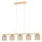 98592 CASTRALVO Подвесной светильник Модерн с 5 лампами E27, 140Вт, дерево коричневое, стекло янтарное