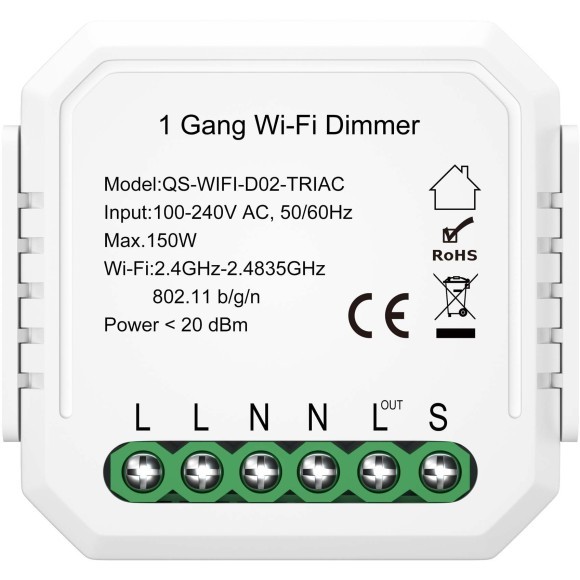 ST9000.500.01CDIM Одноканальное Wi-Fi реле-диммер ST-Luce Around ST9000.500.01CDIM Одноканальное Wi-Fi реле-диммер ST-Luce Around