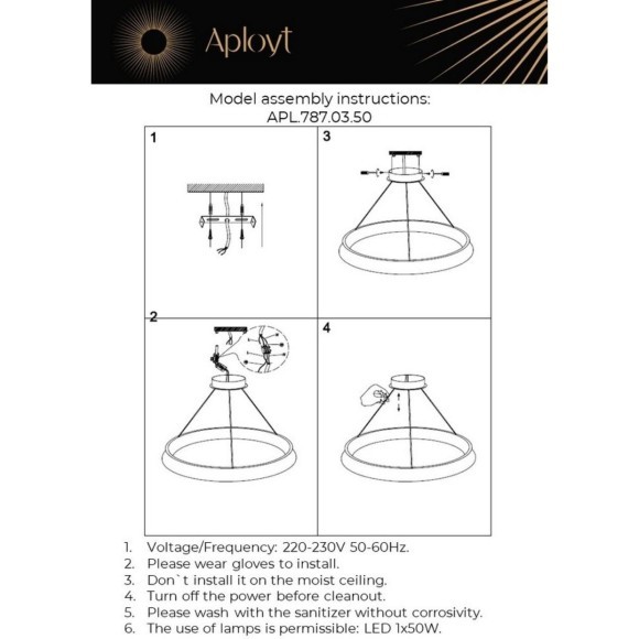 Люстра подвесная APL.787.03.50