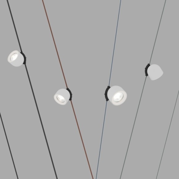 DK5640-WH+BK Поворотный светильник для трека-ремня Belty Smart, серия Spot, со светодиодом, D100*H107мм, 48V DC, 12W, RA90, 38°, 2700-6000K, IP20, белый с черным, алюминий