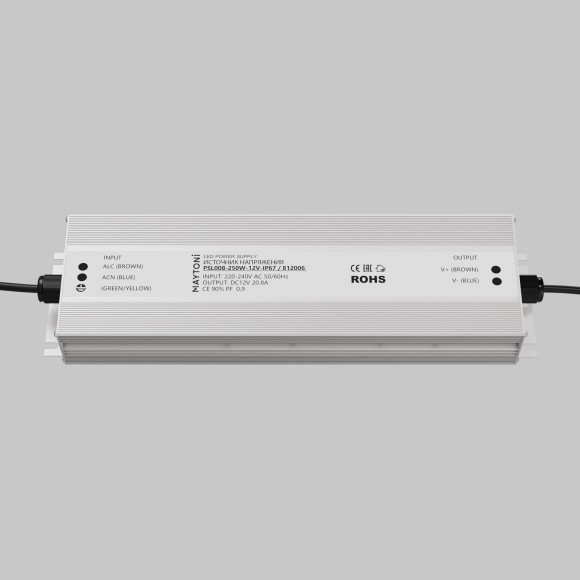 Maytoni PSL008-250W-12V-IP67 812006 Источник напряжения (блок питания, драйвер, трансформатор) влагозащищенный, 220-12Вольт 250Вт IP67