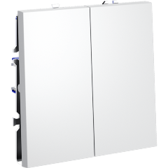 VLS020102 Выключатель встраиваемый двухклавишный белого матового цвета 10А (2200 Ватт) VOLTUM S70 (белый матовый)