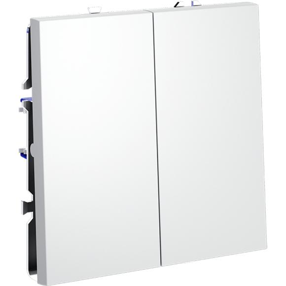 VLS020102 Выключатель встраиваемый двухклавишный белого матового цвета 10А (2200 Ватт) VOLTUM S70 (белый матовый)