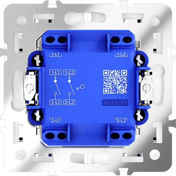 VLS020102 Выключатель встраиваемый двухклавишный белого матового цвета 10А (2200 Ватт) VOLTUM S70 (белый матовый)