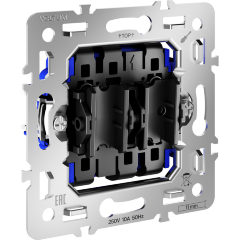 VLS0203M Механизм проходного переключателя двухклавишного на 10 ампер (2200 Ватт) VOLTUM S70 VLS0203M Механизм проходного переключателя двухклавишного на 10 ампер (2200 Ватт) VOLTUM S70