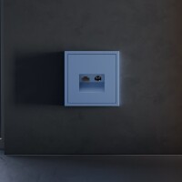 VLS002715 Накладка для розетки TV+RJ45 (CAT5-CAT6 + RG6 или РК 75-4,8-31 синего джинсового цвета VOLTUM S70 (деним)