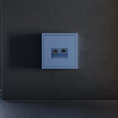 VLS002715 Накладка для розетки TV+RJ45 (CAT5-CAT6 + RG6 или РК 75-4,8-31 синего джинсового цвета VOLTUM S70 (деним)