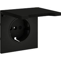 VLS000808 Накладка для розетки с заземлением, защитными шторками и защитной крышкой черного матового цвета VOLTUM S70 (черный матовый)