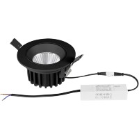 Lightstar SOFFI 212447IP65 Черный круглый встраиваемый поворотный влагозащищенный светильник диаметром 8.5см, с CCT переключателем цветовой температуры на драйвере, 10Вт 3000;4000;6000К 920Лм CRI90 38° IP65