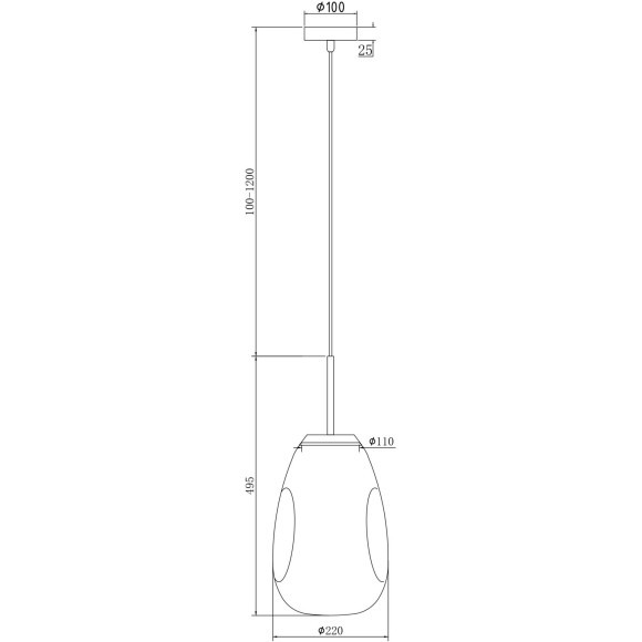 Подвесной светильник с 1 плафоном Maytoni P013PL-01G Mabell под лампу 1xE27 60W