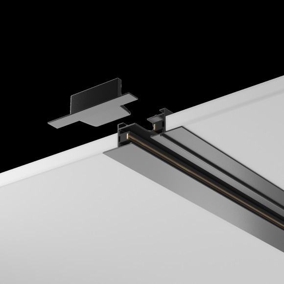 2м черный встраиваемый в ГКЛ однофазный шинопровод Maytoni TRX004-112B