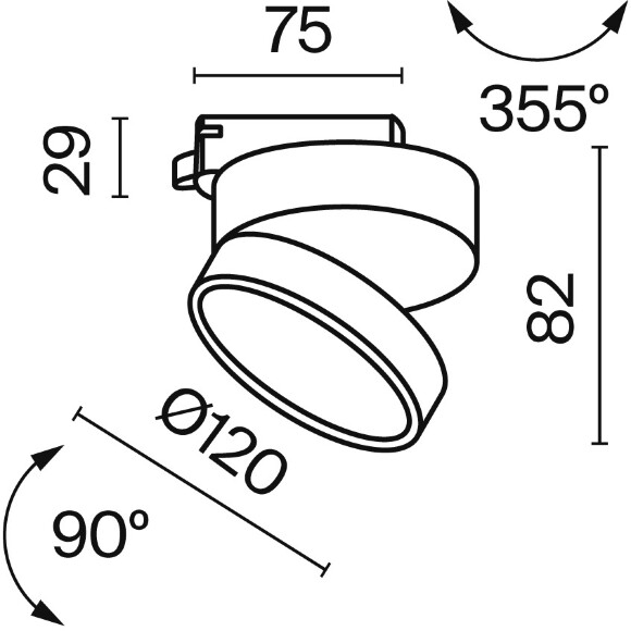 Трековый светильник Technical TR007-1-18W3K-B4K