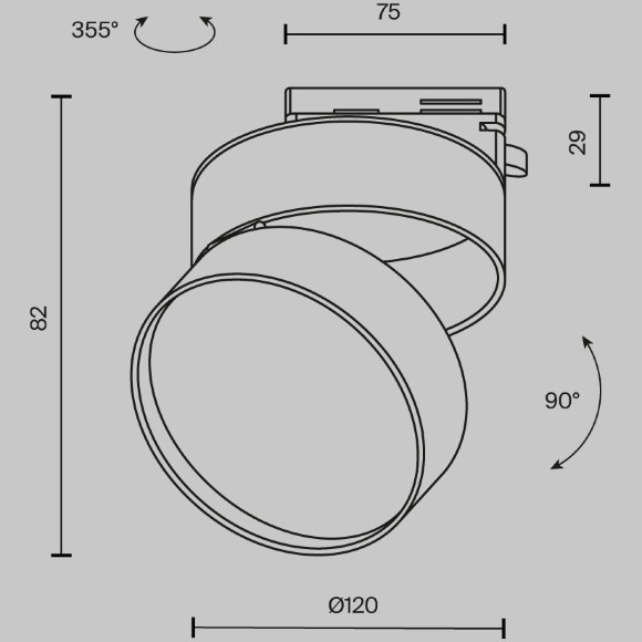 Трековый светильник Technical TR007-1-18W3K-B4K