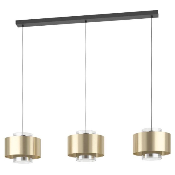390067 DUGLIA Подвесная потолочная люстра с тремя лампами E27, 120Вт, металл, стекло, черный, золотой